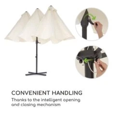 Twin Peaks Sonnenschirm Sonnenschutz 456 X 245 X 268 Cm Polyester -Garten Store 10034740 yy 0008 logo Blumfeldt Twin Peaks Sonnenschirm creme