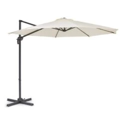 Belo Horizonte Sonnenschirm Sonnenschutz Ø 292cm Polyester Wasserabweisend Inkl. Standbasis Creme