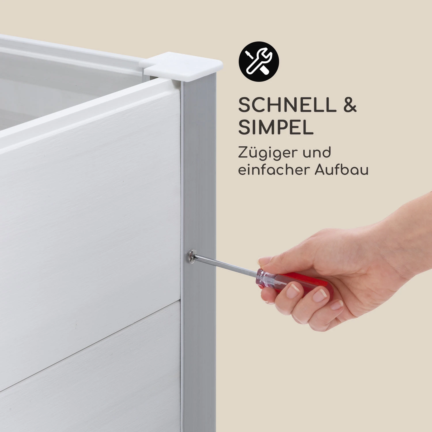 Nova Grow Gartenbeet 150 X 91 X 50 Cm WPC Holzoptik Weiß 6 Nova Grow Gartenbeet 150 X 91 X 50 Cm WPC Holzoptik Weiß – Bild 6