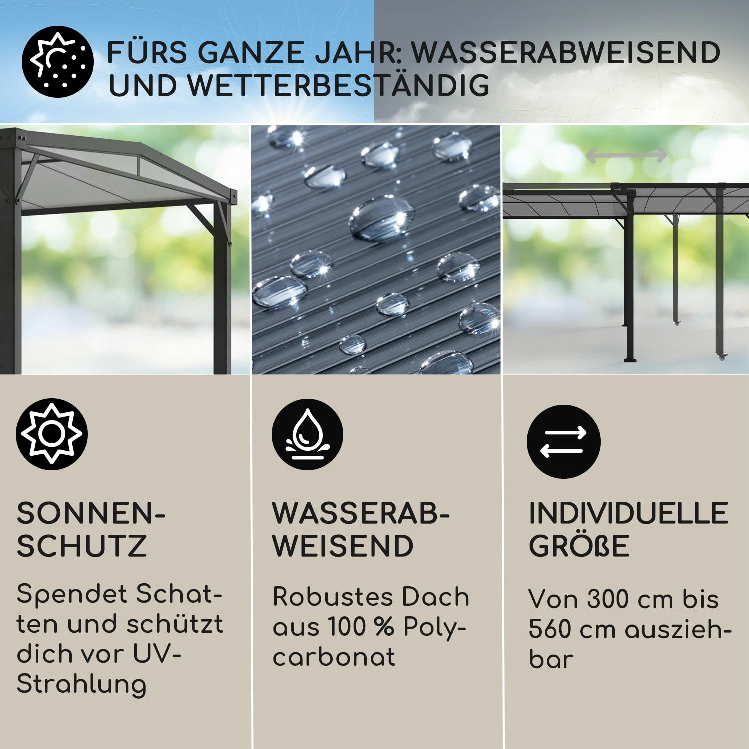 Pantheon Solid Sky Expand Pavillon 3x2,5x3 M Aluminium Polycarbonat 2 Pantheon Solid Sky Expand Pavillon 3x2,5x3 M Aluminium Polycarbonat – Bild 2