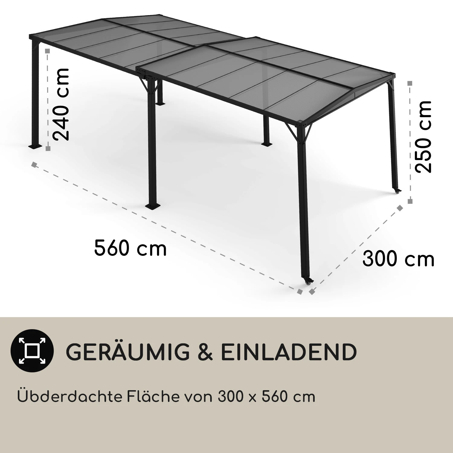 Pantheon Solid Sky Expand Pavillon 3x2,5x3 M Aluminium Polycarbonat 4 Pantheon Solid Sky Expand Pavillon 3x2,5x3 M Aluminium Polycarbonat – Bild 4