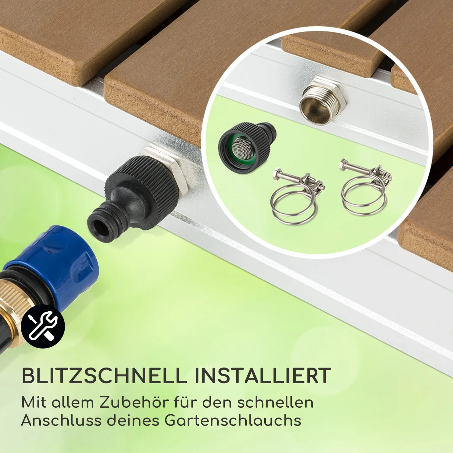 Sumatra Breeze Square Gartendusche WPC Aluminium 70x55cm Eckig 5 Sumatra Breeze Square Gartendusche WPC Aluminium 70x55cm Eckig – Bild 5