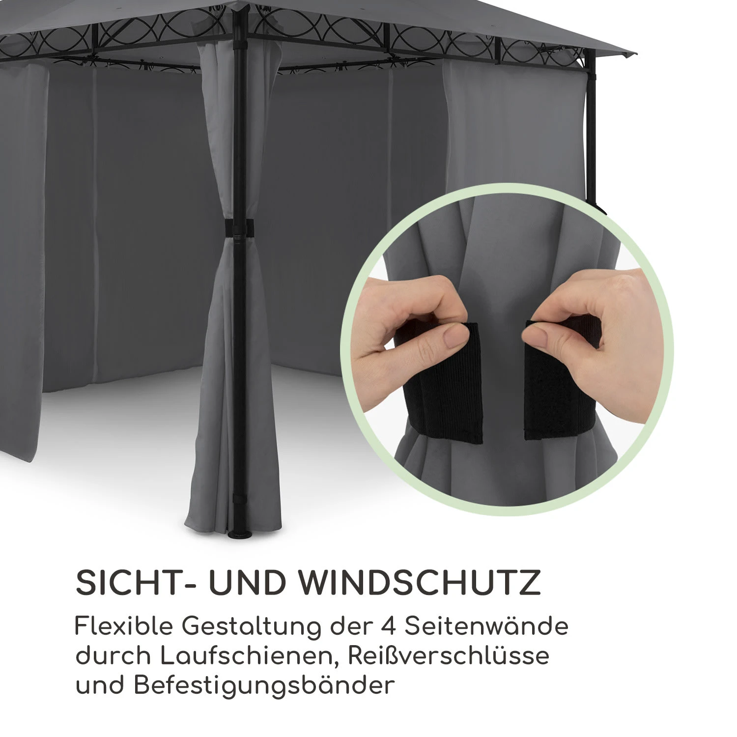 Mondo Gartenpavillon Partyzelt Gazebo 295x262x295 Stahl Polyester 3 Mondo Gartenpavillon Partyzelt Gazebo 295x262x295 Stahl Polyester – Bild 3