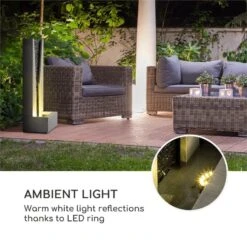 Riverrun Gartenbrunnen Zimmerbrunnen Indoor Outdoor 12W Pumpe LED-Ring -Garten Store 10034777 yy 0006 logo Blumfeldt Riverrun Gartenbrunnen Zimmerbrunnen