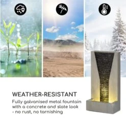 Riverrun Gartenbrunnen Zimmerbrunnen Indoor Outdoor 12W Pumpe LED-Ring -Garten Store 10034777 yy 0007 logo Blumfeldt Riverrun Gartenbrunnen Zimmerbrunnen