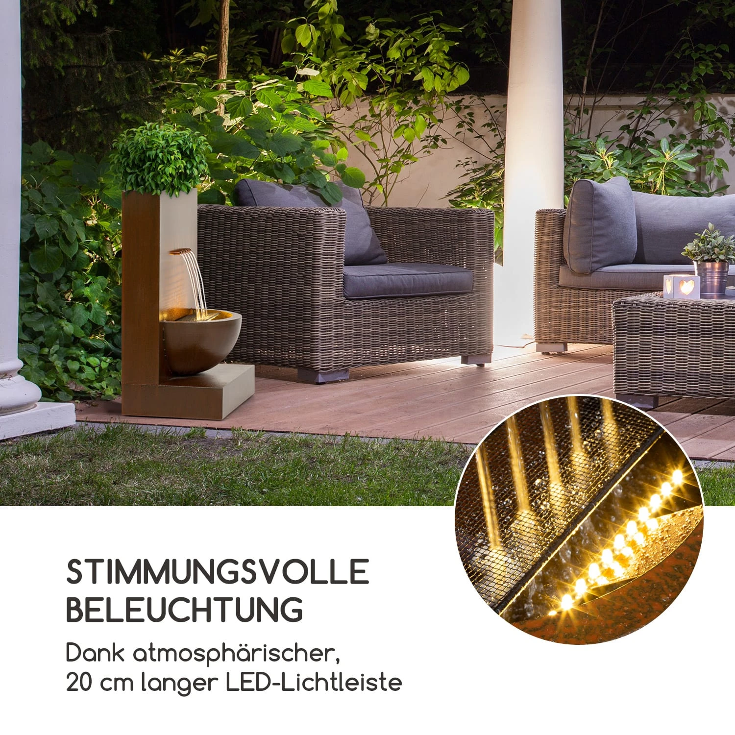 Windflower Gartenbrunnen Pflanzschale 11 W Indoor & Outdoor Verzinkt 6 Windflower Gartenbrunnen Pflanzschale 11 W Indoor & Outdoor Verzinkt – Bild 6