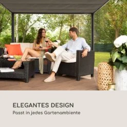 Pantheon RemoteShade Pavillon Motor-Dach 3x3m 280g/m² PE Aluminium -Garten Store 10034781 de 0004 logo
