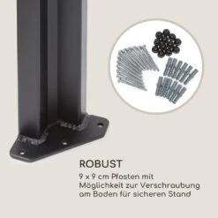 Pantheon RemoteShade Pavillon Motor-Dach 3x3m 280g/m² PE Aluminium -Garten Store 10034781 de 0008 logo