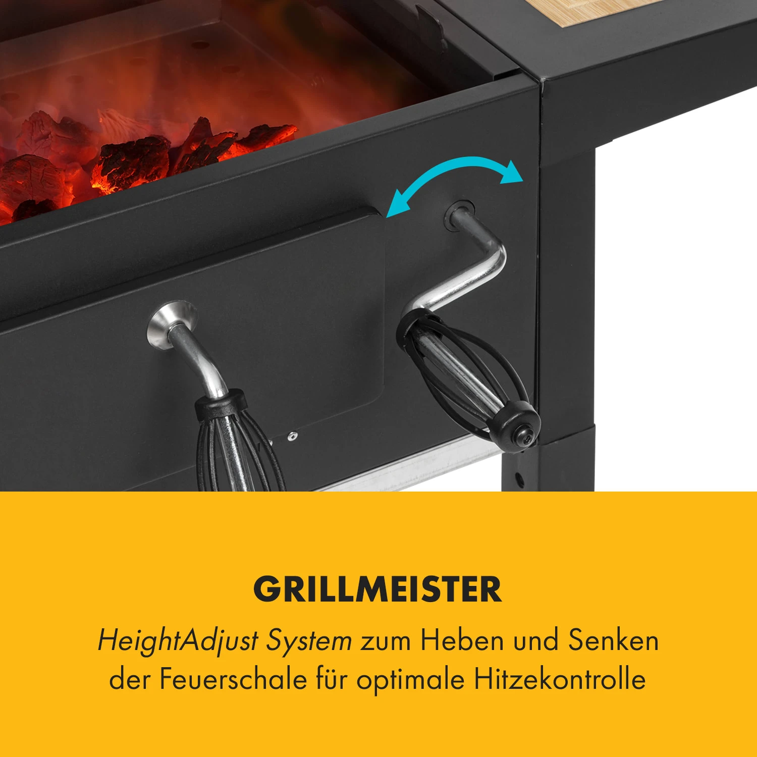 Meat Machine Holzkohlegrill BBQ 45x32,5cm Thermometer Bodenrollen 4 Meat Machine Holzkohlegrill BBQ 45x32,5cm Thermometer Bodenrollen – Bild 4