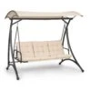 Marbella Hollywoodschaukel 3-Sitzer Mit Sonnendach Ecru