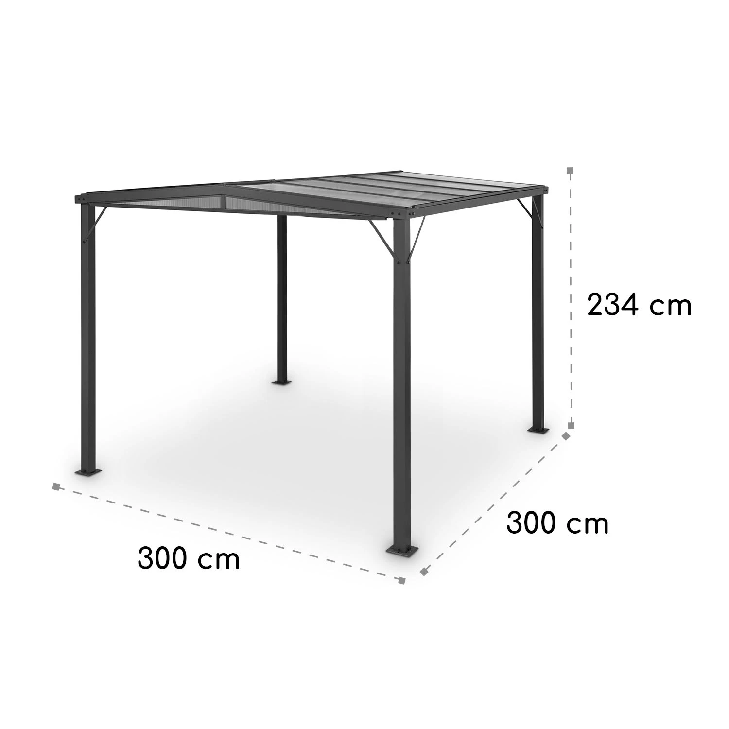 Pantheon Solid Sky Flat Pergola Vordach 3x3m Polycarbonat 6 Pantheon Solid Sky Flat Pergola Vordach 3x3m Polycarbonat – Bild 6