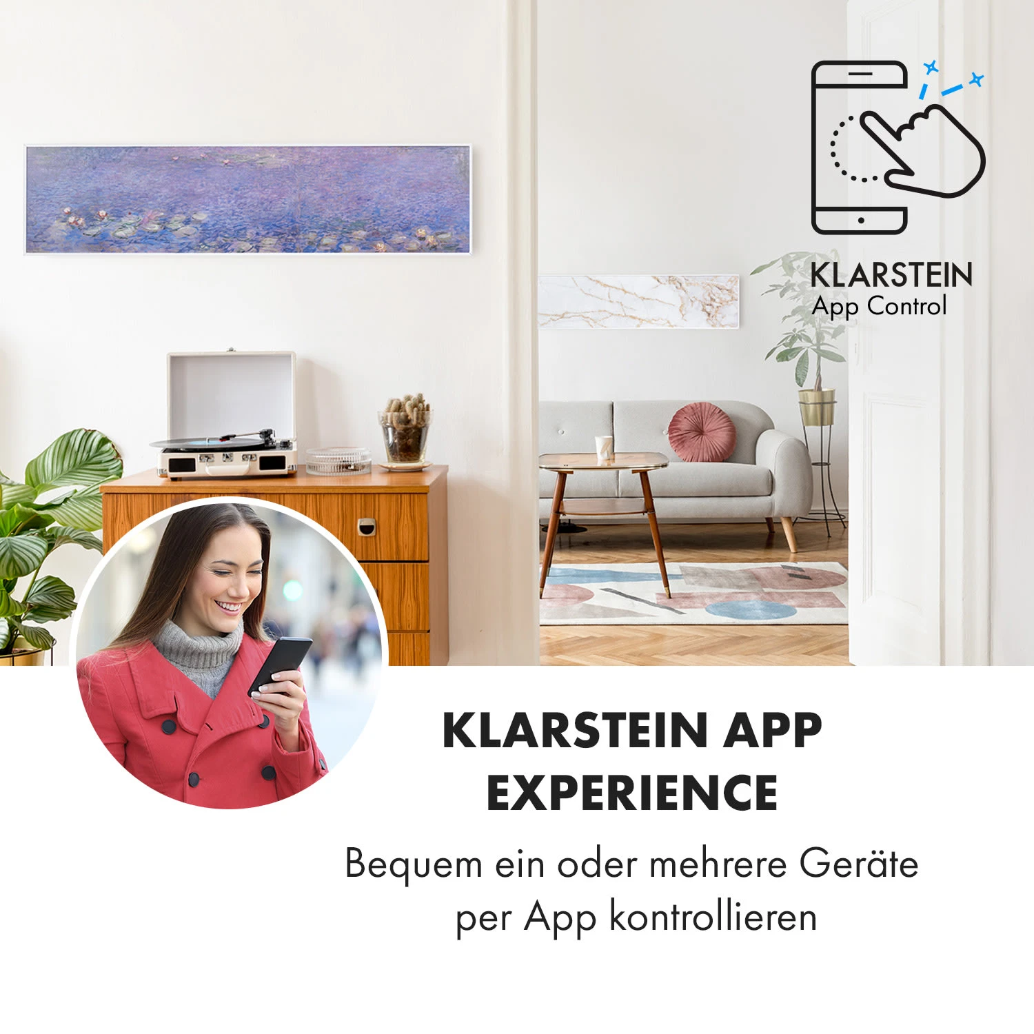 Wonderwall Air Art Smart Infrarotheizung 120x30cm 350W Wandinstallation App-Steuerung Seerosen 2 Wonderwall Air Art Smart Infrarotheizung 120x30cm 350W Wandinstallation App-Steuerung Seerosen – Bild 2