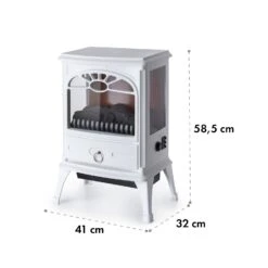 Leoben Elektrischer Kamin 900 / 1800 W Thermostat PanoramaView -Garten Store 10035148 yy 0008 logo Klarstein Leoben Elektrischer Kamin Weiss