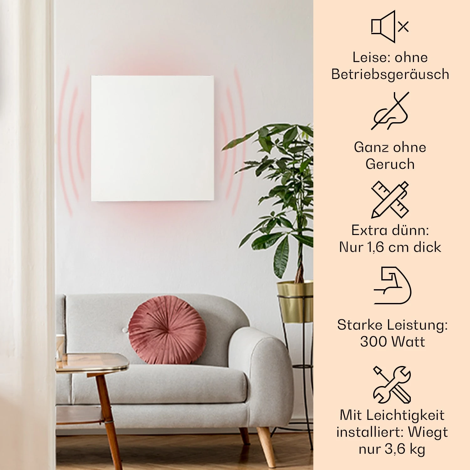 Wonderwall Air Infinite 300 Infrarotheizung 60x50cm 300W Fernbedienung 2 Wonderwall Air Infinite 300 Infrarotheizung 60x50cm 300W Fernbedienung – Bild 2