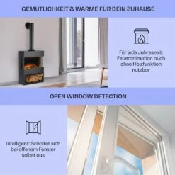 Zermatt Elektrischer Kamin 900/1800W Thermostat Flammenillusion -Garten Store 10035265 de 0004 usp