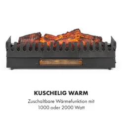 Kamini FXL Elektrischer Kamin Kamineinsatz 1000/2000W 2W LED Schwarz -Garten Store 10035275 de 0003 logo