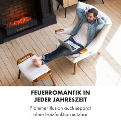 Kamini FXL Elektrischer Kamin Kamineinsatz 1000/2000W 2W LED Schwarz -Garten Store 10035275 de 0005 logo