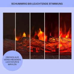 Kamini FXL Elektrischer Kamin Kamineinsatz 1000/2000W 2W LED Schwarz -Garten Store 10035275 de 0008 usp