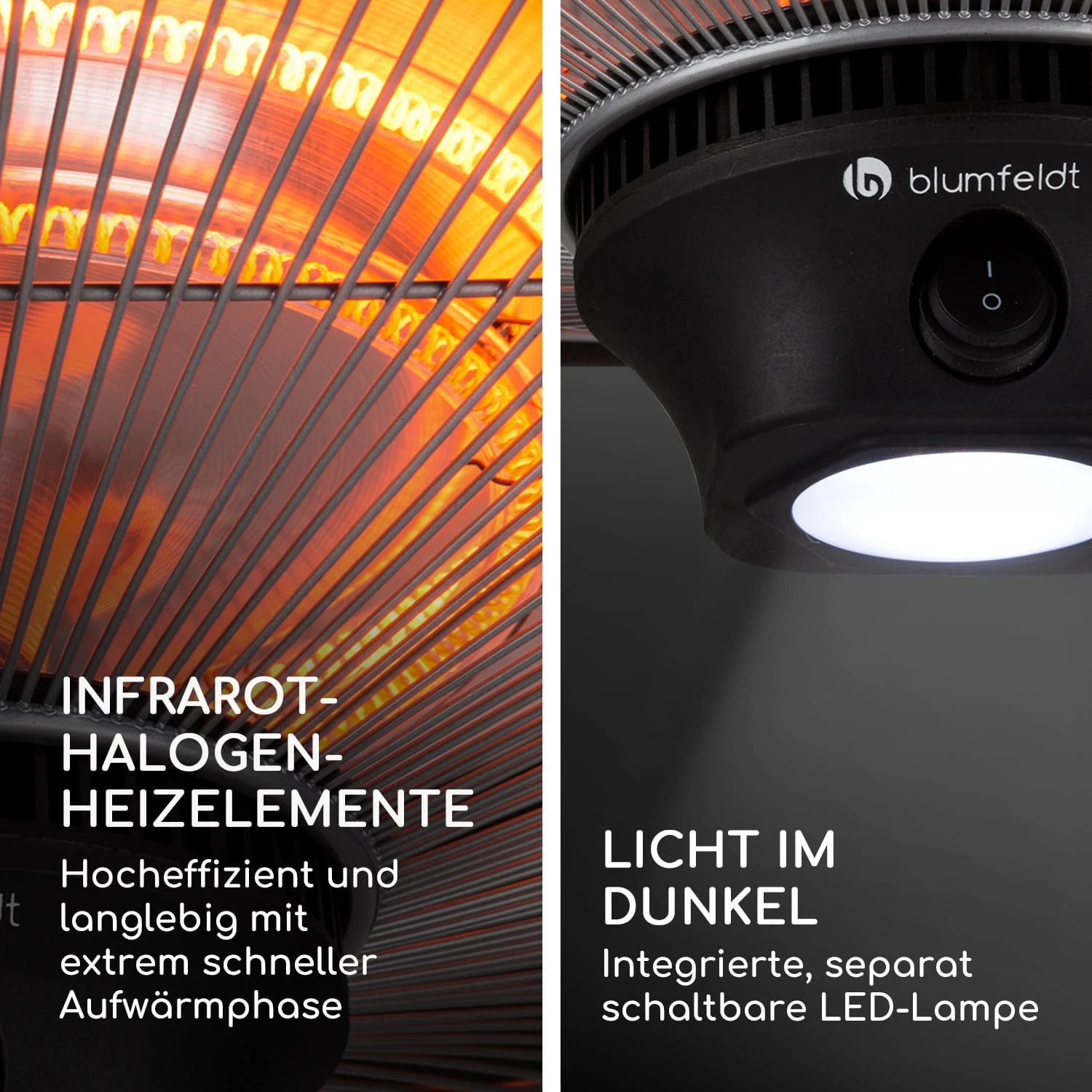 Heat Hexa Infrarot-Heizstrahler 800/1200/2000W Halogen IP34 LED 6 Heat Hexa Infrarot-Heizstrahler 800/1200/2000W Halogen IP34 LED – Bild 6