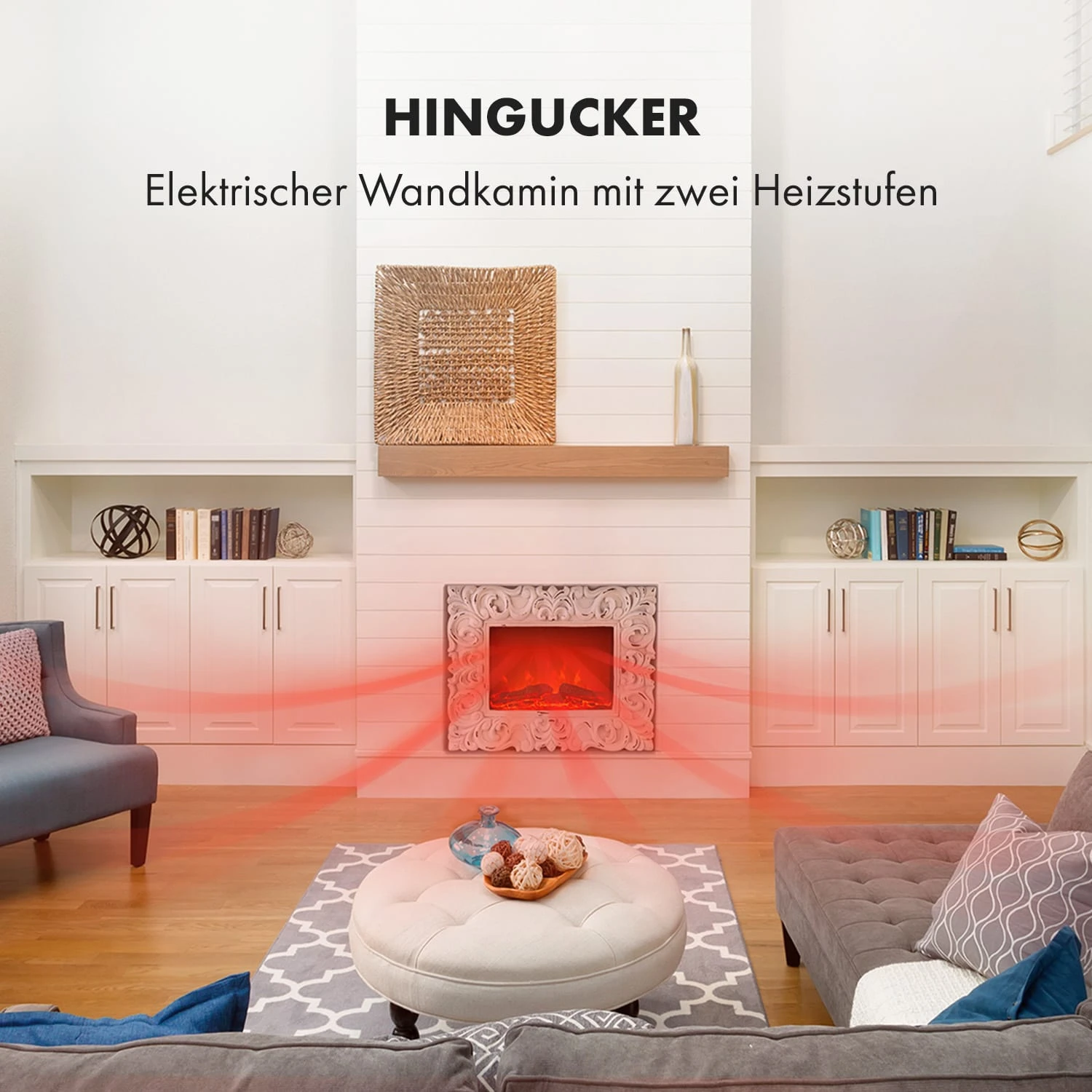 Alpbach Snow Elektrischer Kamin 1800W 2 Heizstufen 65 Cm Weißer Rahmen 2 Alpbach Snow Elektrischer Kamin 1800W 2 Heizstufen 65 Cm Weißer Rahmen – Bild 2