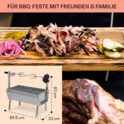 Sauenland Mini Rotisserie-Grill Drehspieß 4W 12kg Max. Edelstahl -Garten Store 10035371 de 0006 usp
