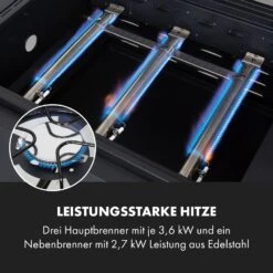 Kingsville Smoker Kombigrill Gas Kohle Smoker 13,5kW 3+1 Brenner -Garten Store 10035409 de 0005 logo