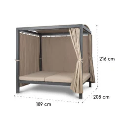 Eremitage Double XL Sunbed 2 Pers Stahl-Rahmen Sonnendach Vorhänge -Garten Store 10035429 yy 0010 logo