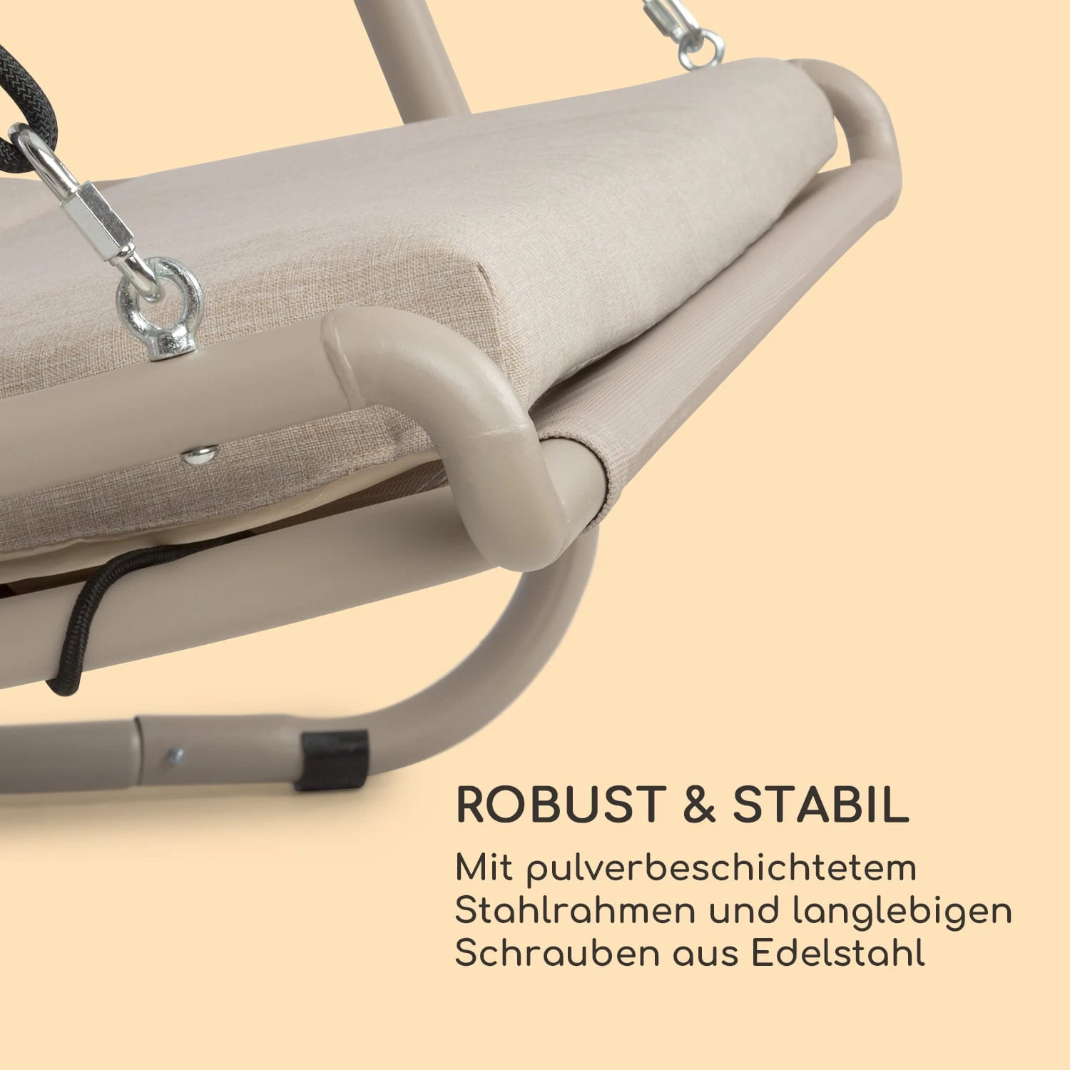 Garden Grove Gartenliege Swing Bed Stahlrahmen Sonnendach Polyester 8 Garden Grove Gartenliege Swing Bed Stahlrahmen Sonnendach Polyester – Bild 8