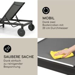 Lucca Lounger Liegestuhl Polyester Aluminium 4-Stufen -Garten Store 10035443 de 0005 usp