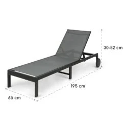 Lucca Lounger Liegestuhl Polyester Aluminium 4-Stufen -Garten Store 10035443 yy 0007 dimensions