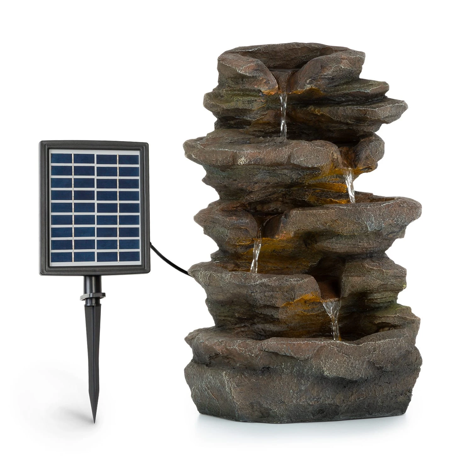 Stonehenge Solarbrunnen LED-Beleuchtung Polyresin Lithium-Ionen-Akku 1 Stonehenge Solarbrunnen LED-Beleuchtung Polyresin Lithium-Ionen-Akku