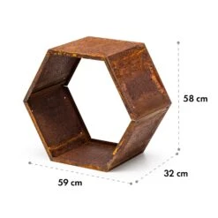 Hexawood Rust Holzspeicher Hexagon-Form 50,2x58x32cm -Garten Store 10035765 yy 0006 logo