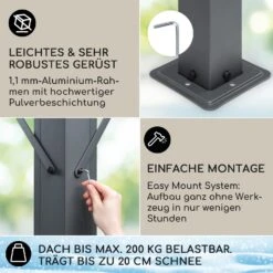 Pantheon Solid Sky Expand Pavillon Seitenwände 3x3-5,6 M Aluminium -Garten Store 10035870 de 0003 usp