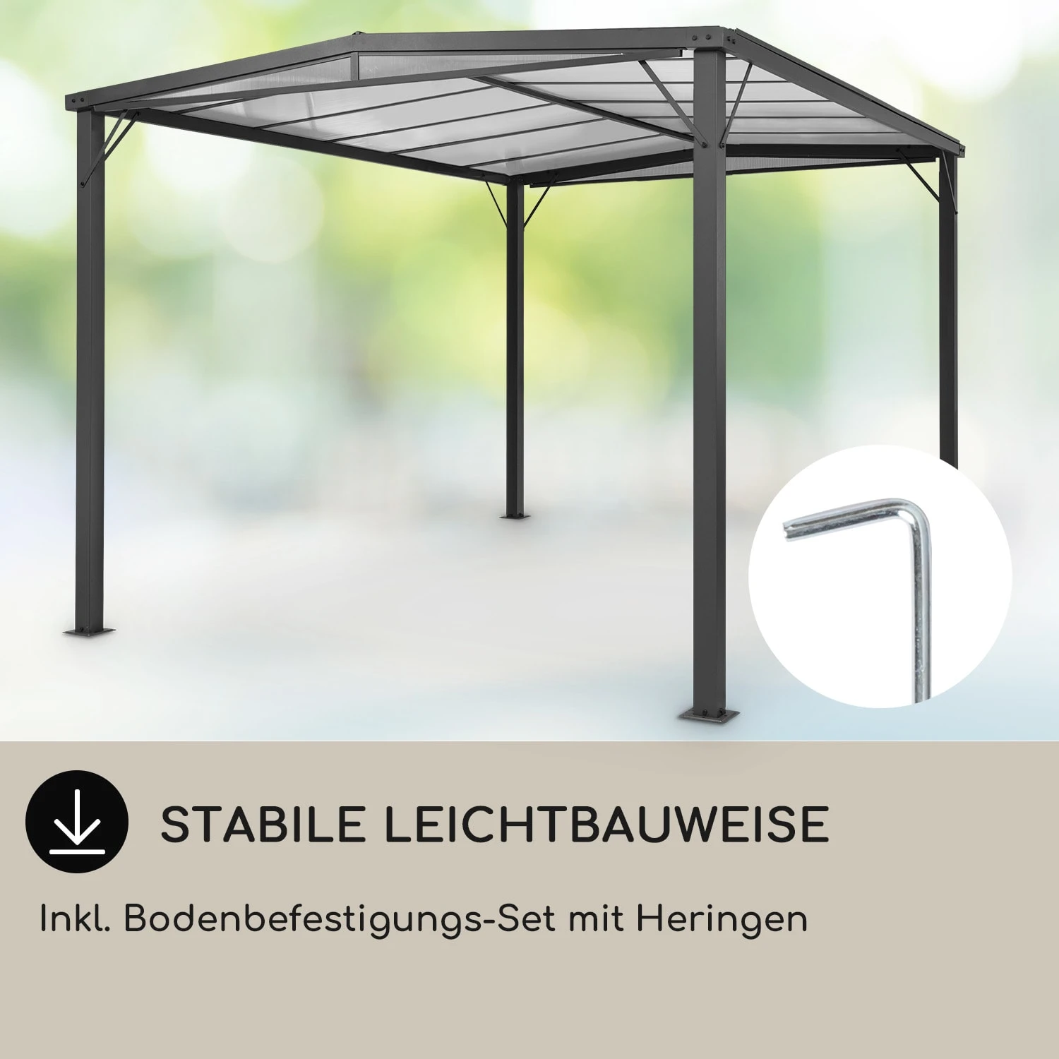 Pantheon Solid Sky Flat Pergola Vordach 3x4m Polycarbonat 5 Pantheon Solid Sky Flat Pergola Vordach 3x4m Polycarbonat – Bild 5