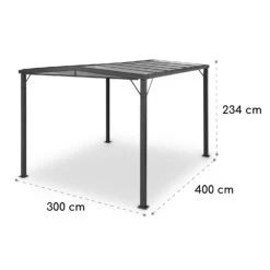 Pantheon Solid Sky Flat Pergola Vordach 3x4m Polycarbonat 13 Pantheon Solid Sky Flat Pergola Vordach 3x4m Polycarbonat -Garten Store 10035871 yy 0007 dimensions