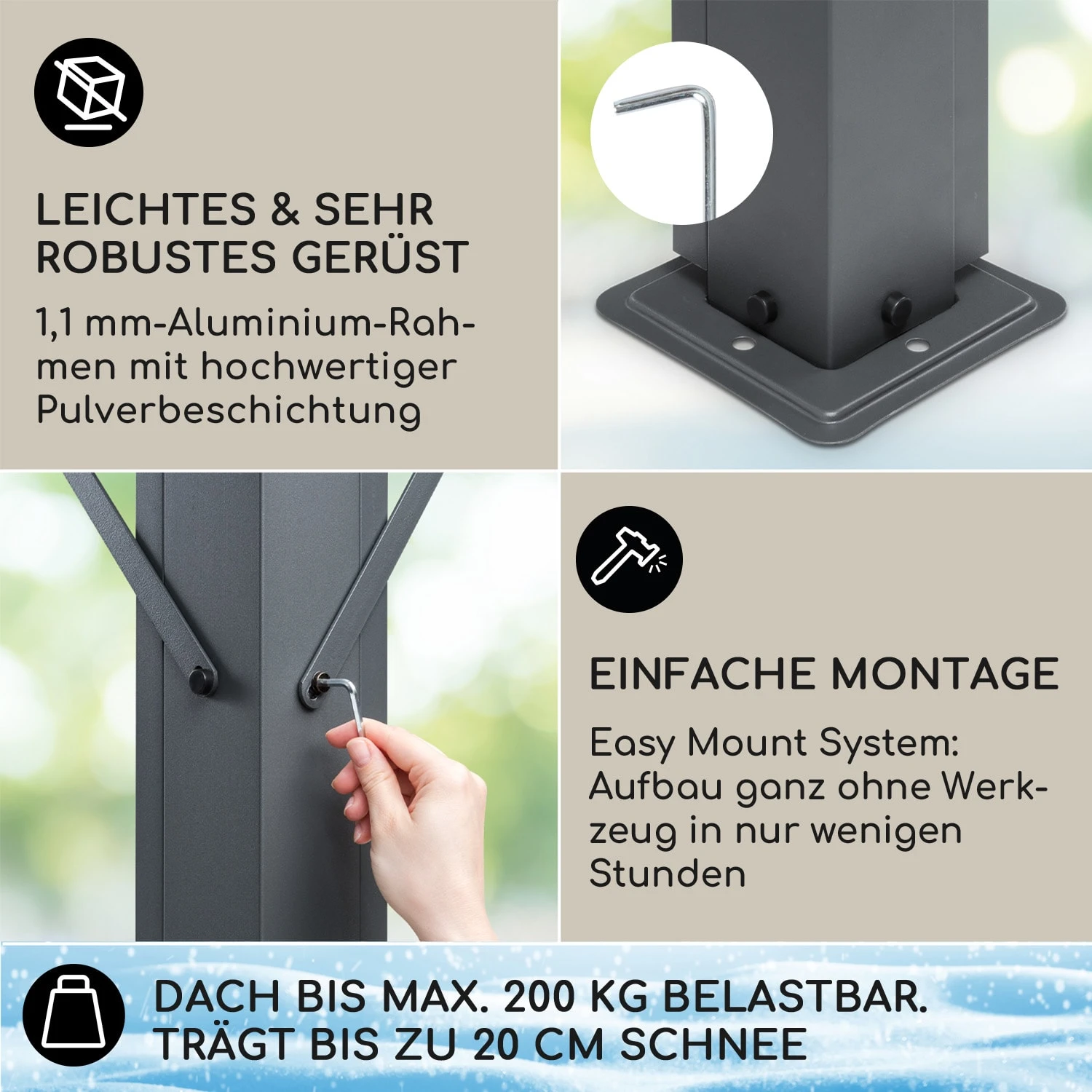 Pantheon Cortina Solid Sky Pergola Vordach 3x4m Polycarbonat 3 Pantheon Cortina Solid Sky Pergola Vordach 3x4m Polycarbonat – Bild 3