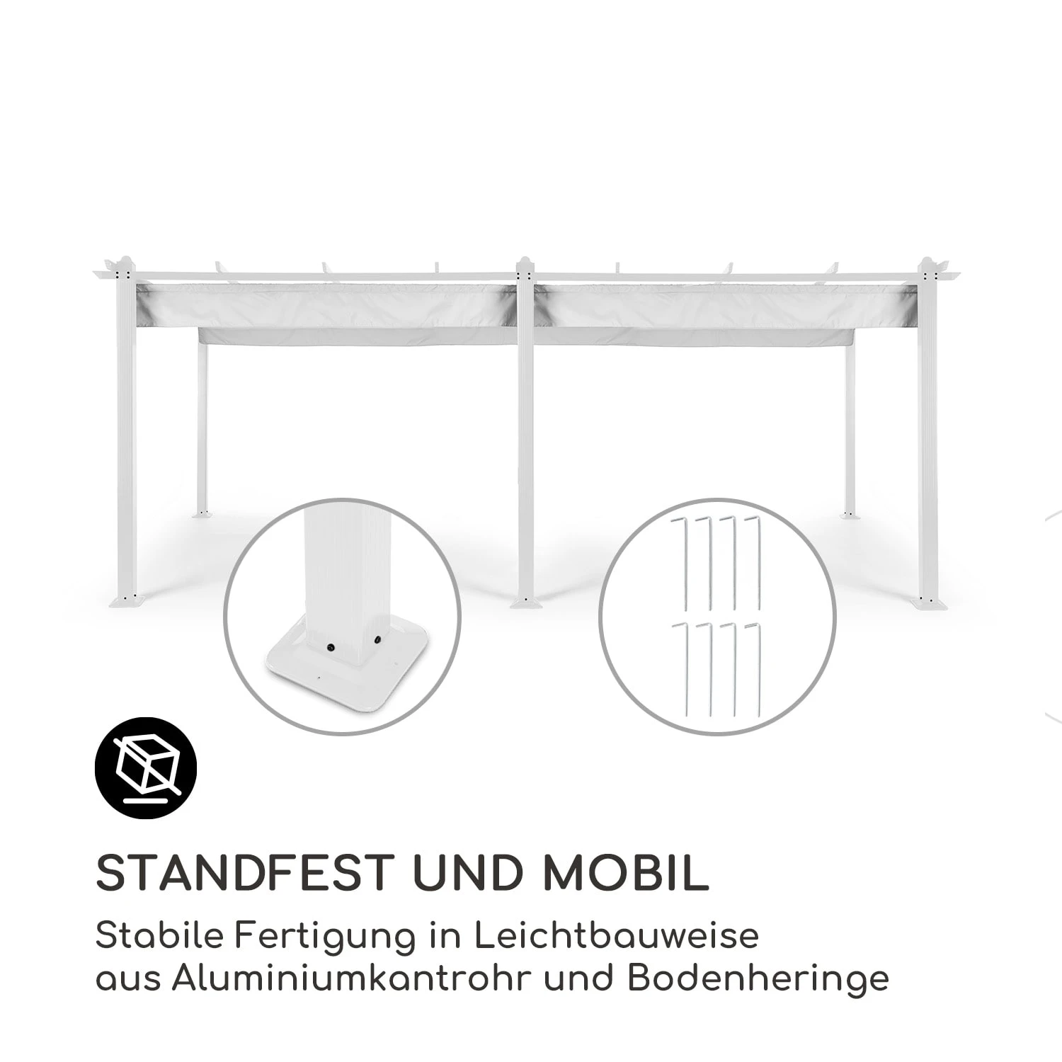 Pantheon Pergola Aluminiumkantrohr 3x6m 4 Eckpfosten Wasserabweisend 3 Pantheon Pergola Aluminiumkantrohr 3x6m 4 Eckpfosten Wasserabweisend – Bild 3