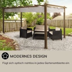 Pantheon Rust Pergola Aluminium 3x4m 6 Eckpfosten Wasserabweisend -Garten Store 10035890 DE 0006 usp