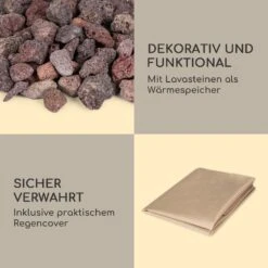 Prati Gas-Feuerstelle 13 KW Elektrisches Zündsystem Lavasteine Inkl. Regenschutz -Garten Store 10035935 de 0007 logo