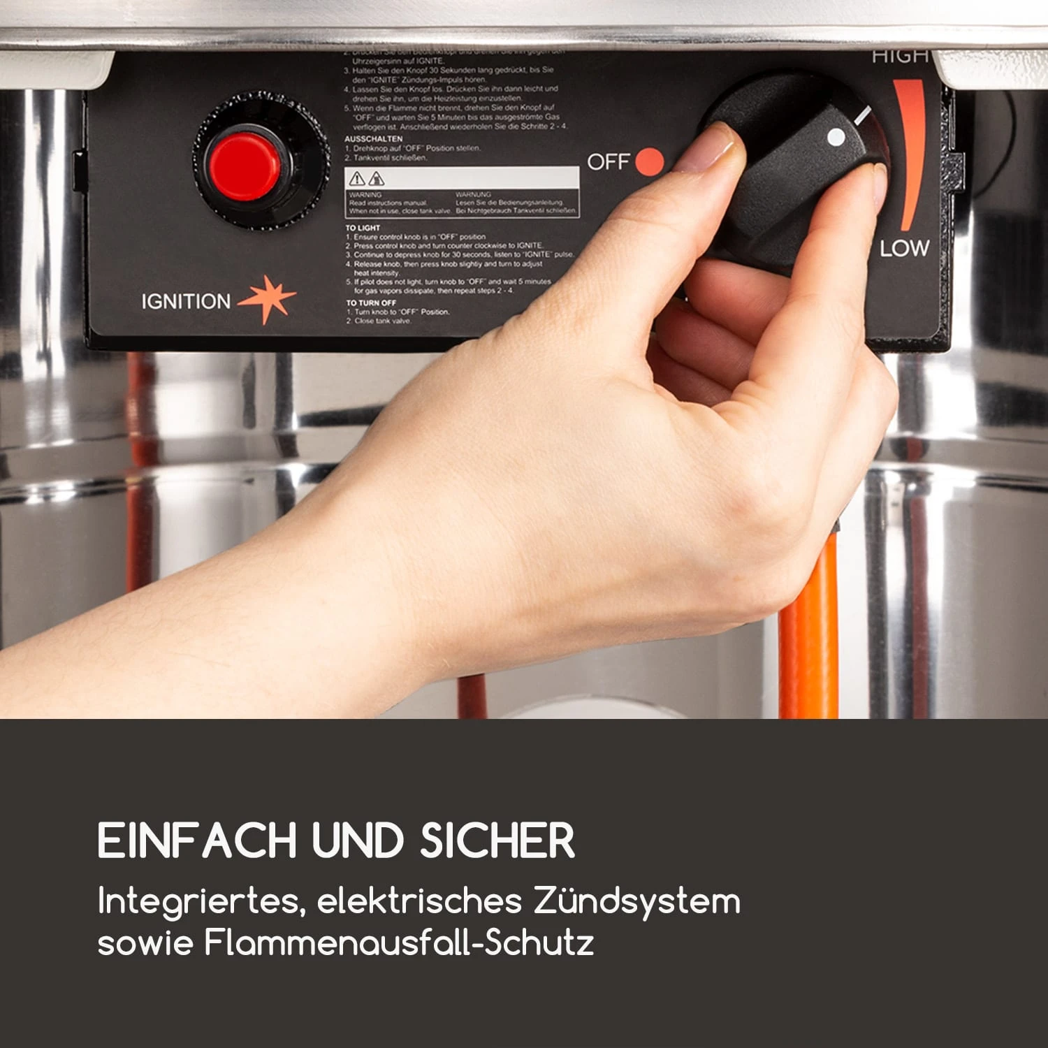 Goldflame Terrassenheizstrahler Gasheizer 11,2 KW Temperglas Mobil Edelstahl 3 Goldflame Terrassenheizstrahler Gasheizer 11,2 KW Temperglas Mobil Edelstahl – Bild 3