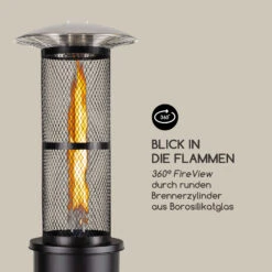 Goldflame Terrassenheizstrahler Gasheizer 11,2 KW Temperglas Mobil Edelstahl -Garten Store 10035961 de 0006 logo