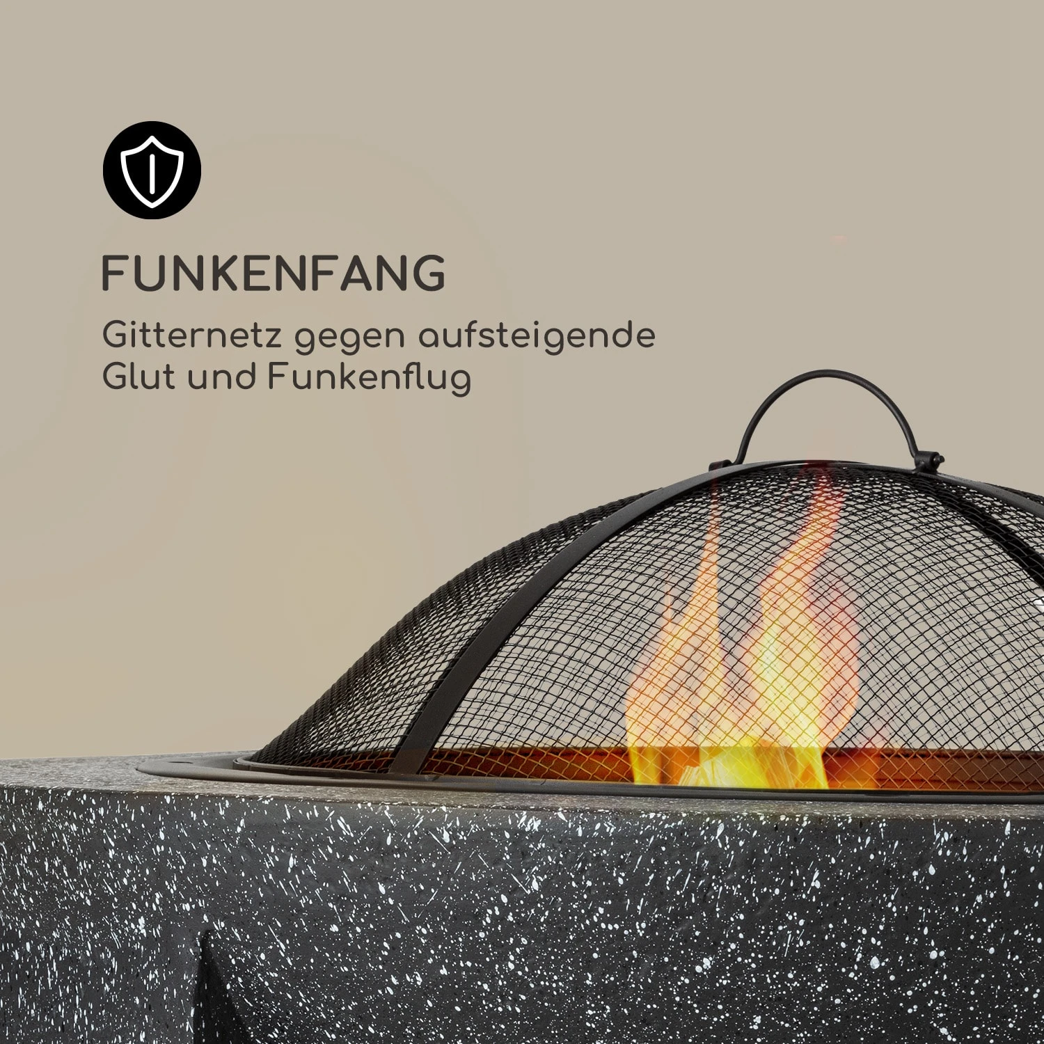 Troja Feuerschale Grill Ø 75 Cm Funkenfang Stahl Kunststein Feuerfest 5 Troja Feuerschale Grill Ø 75 Cm Funkenfang Stahl Kunststein Feuerfest – Bild 5