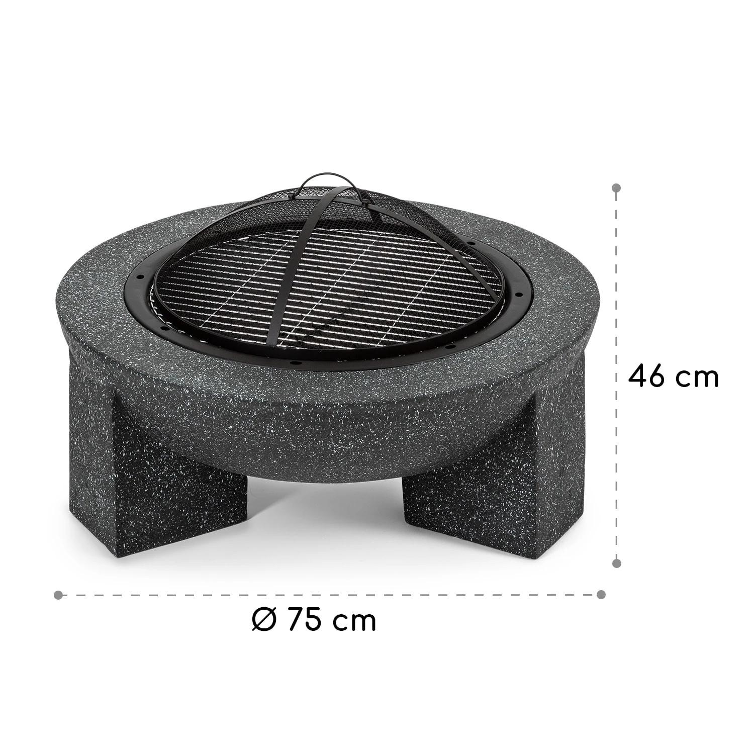 Troja Feuerschale Grill Ø 75 Cm Funkenfang Stahl Kunststein Feuerfest 8 Troja Feuerschale Grill Ø 75 Cm Funkenfang Stahl Kunststein Feuerfest – Bild 8