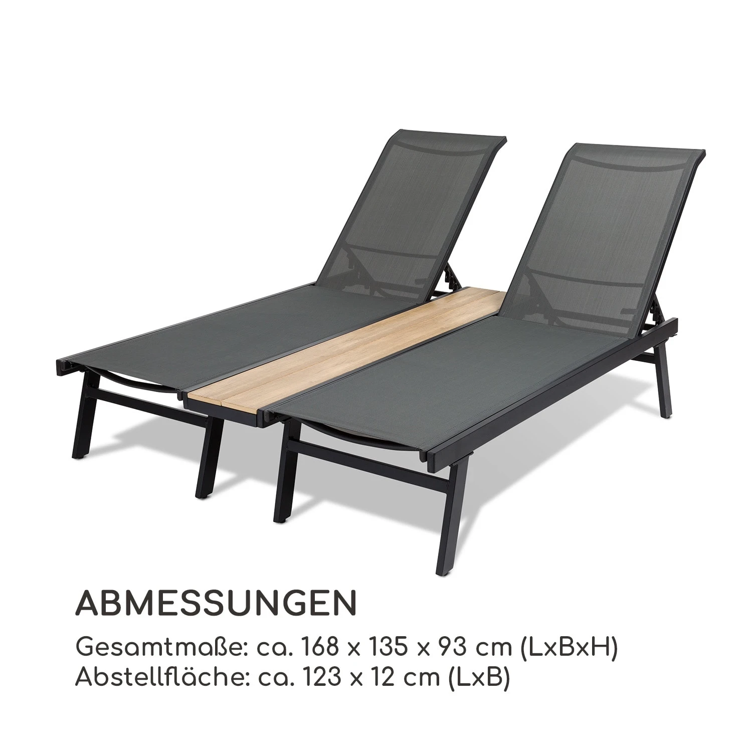 Pompei Sonnenliege Lounger 2 Pers. Aluminium Abstellfläche 8 Pompei Sonnenliege Lounger 2 Pers. Aluminium Abstellfläche – Bild 8