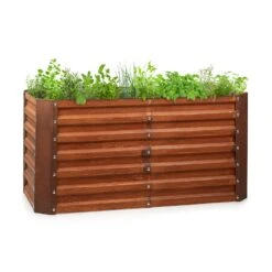 Rust Grow Hochbeet Gartenbeet Verzinktes Stahlblech Rost-Finish