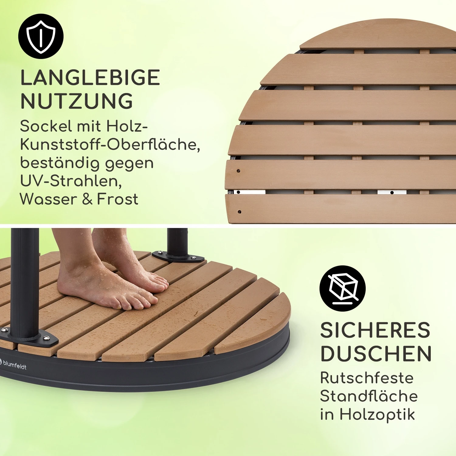 Sumatra Falls Round Gartendusche WPC Aluminium Ø 80 Cm Rund 3 Sumatra Falls Round Gartendusche WPC Aluminium Ø 80 Cm Rund – Bild 3