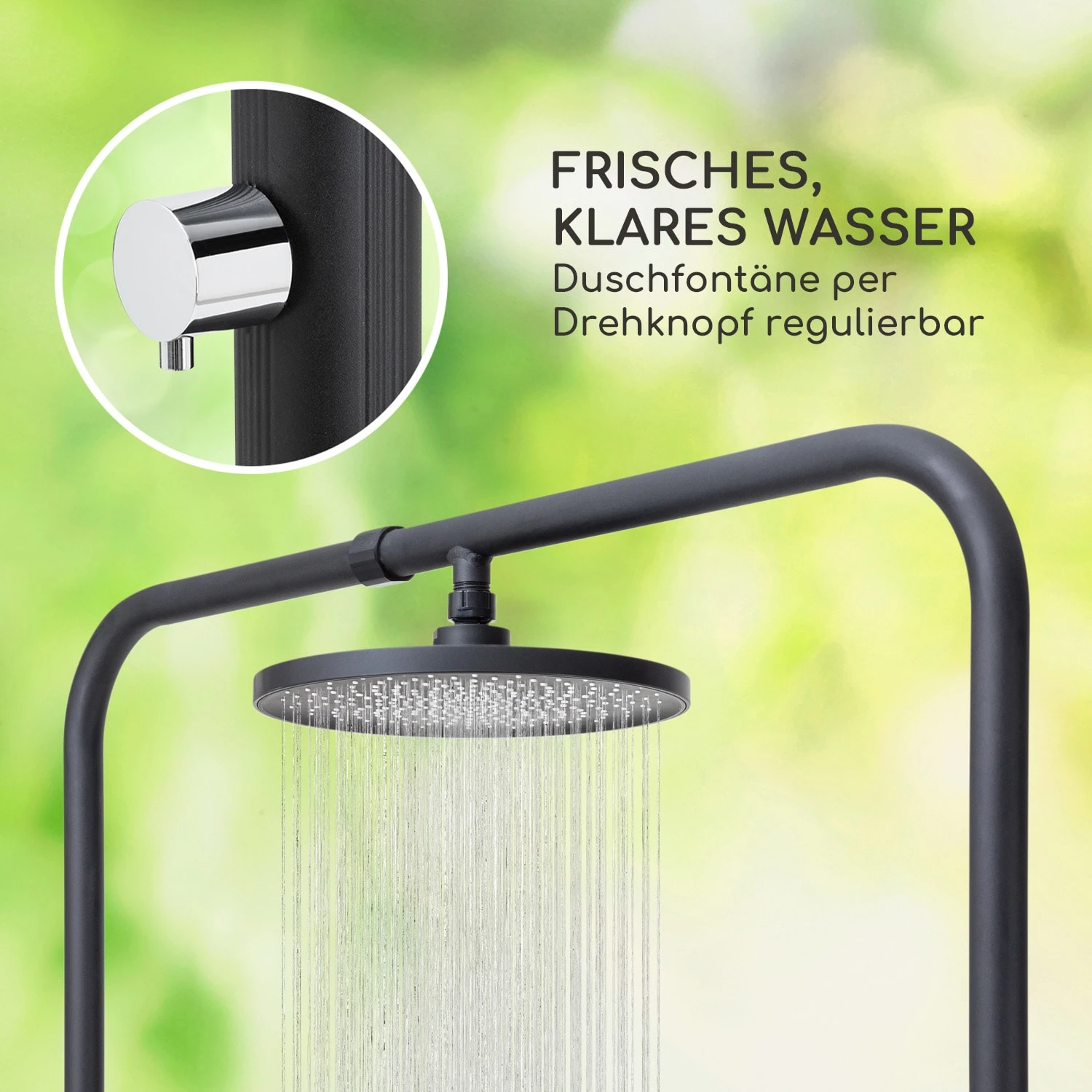 Sumatra Falls Round Gartendusche WPC Aluminium Ø 80 Cm Rund 4 Sumatra Falls Round Gartendusche WPC Aluminium Ø 80 Cm Rund – Bild 4