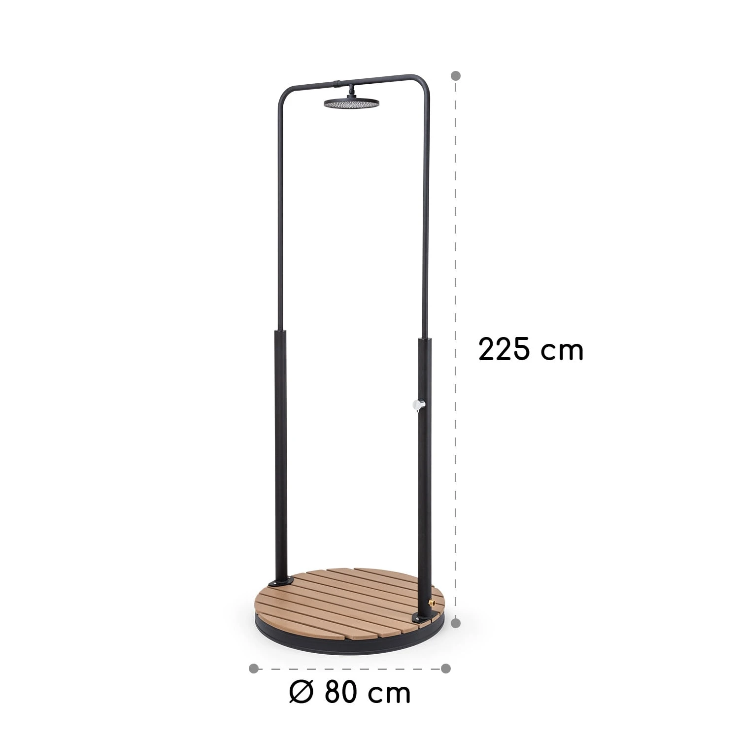 Sumatra Falls Round Gartendusche WPC Aluminium Ø 80 Cm Rund 7 Sumatra Falls Round Gartendusche WPC Aluminium Ø 80 Cm Rund – Bild 7