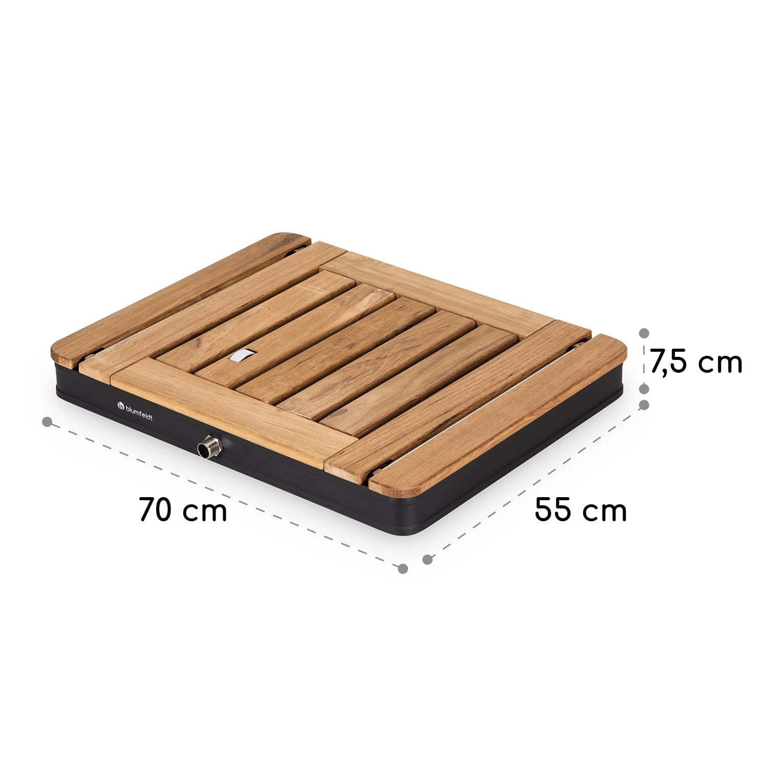 Sumatra Teak Square Gartendusche Aluminium Teakholz Tragegriff 7 Sumatra Teak Square Gartendusche Aluminium Teakholz Tragegriff – Bild 7