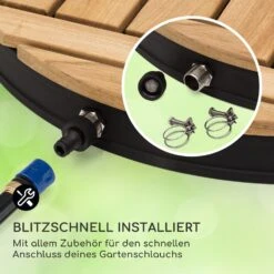 Sumatra Teak Round Gartendusche Aluminium Teakholz Tragegriff -Garten Store 10036351 de 0005 usp